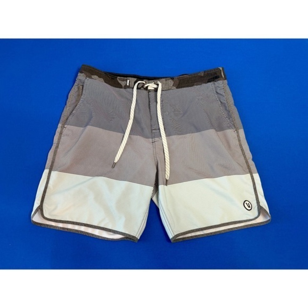 Vuori‎ Board Shorts 36 Micro Stripe Camo Waist Stretch Swim Trunks Beach